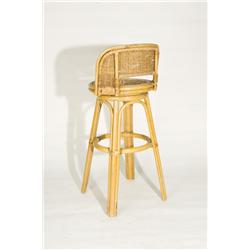 Vintage Rattan Barstool with Woven Stick Seat 