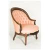Image 1 : Queen Anne Style Arm Chair with Tufted Seat Cover 