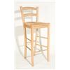 Image 1 : Blonde Barstool with Wicker Seat and Slated Backrest