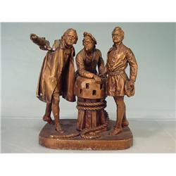 Plaster Sculpture Engraved "The Watch on the Santa Maria" by John Rogers