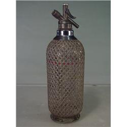 Vintage 1920's Seltzer Bottle with Mesh Netting