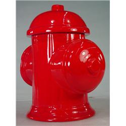 Vintage Ceramic Red Fire Hydrant Cookie Jar with Lid 
