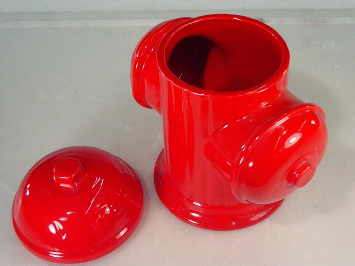 Vintage Ceramic Red Fire Hydrant Cookie Jar with Lid