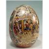 Image 1 : Asian Style Fabriche Egg with Painted Scene 8" Tall