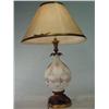 Image 1 : Vintage Hand Painted Translucent Milk Glass Table Lamp 37" Tall