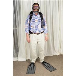 Scuba Diving Set with Oxygen Tank, Aqua Lung Breather, Cressi Flippers, and Goggles