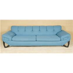 Vintage 1950's Atomic Blue Mid Century Modern Sofa