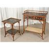 Image 2 : Asian Bamboo Console Side Table Pair with Painted Lacquer Tops