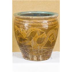 Antique Large Hand Glazzed Chinese Egg pot