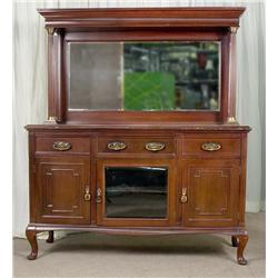 Vintage Neo-Classical Style Desser with Roman Columns and Mirror