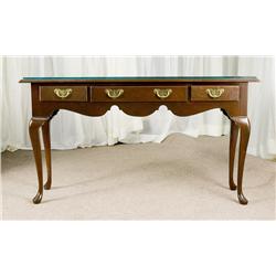 Early American Style Console Table with Glass Top
