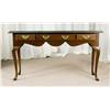 Image 1 : Early American Style Console Table with Glass Top