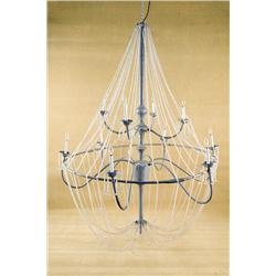 Vintage Fox Screen Used beaded Electric Chandiler 