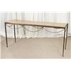 Image 1 : Iron Console Table with Rope Design with wood grain top 