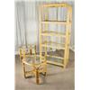Image 1 : Wicker Patio Glass Shelf with matching Glass Top End Table Pairs