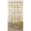 Image 1 : Vintage Rattan 5 Tier Glass Top Book Shelf Wall Unit 
