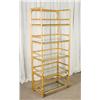 Image 2 : Vintage Rattan 5 Tier Glass Top Book Shelf Wall Unit 