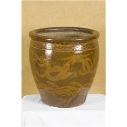 Antique Chinese Black Egg Pot 