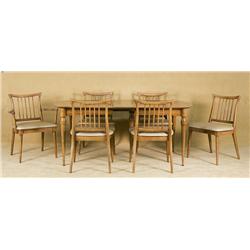 Vintage 1950's Mid Century Dinning Room Chair set of 6 with Table
