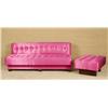 Image 1 : Pink Satin one Piece Party Club Sofa with matching Ottoman Bench 