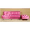 Image 2 : Pink Satin one Piece Party Club Sofa with matching Ottoman Bench 