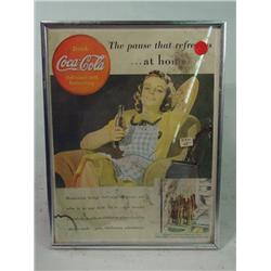 Small Chrome Framed Atomic Age Coca Cola AD 