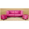 Image 2 : Pink Satin Two Piece Party Club Sofa with matching Ottoman Pair 
