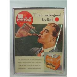 Small Chrome Framed Atomic Age Coca Cola AD 