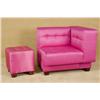 Image 1 : Pink Satin one Piece Party Club Sofa Sectional with matching Ottoman 