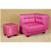 Image 2 : Pink Satin one Piece Party Club Sofa Sectional with matching Ottoman 