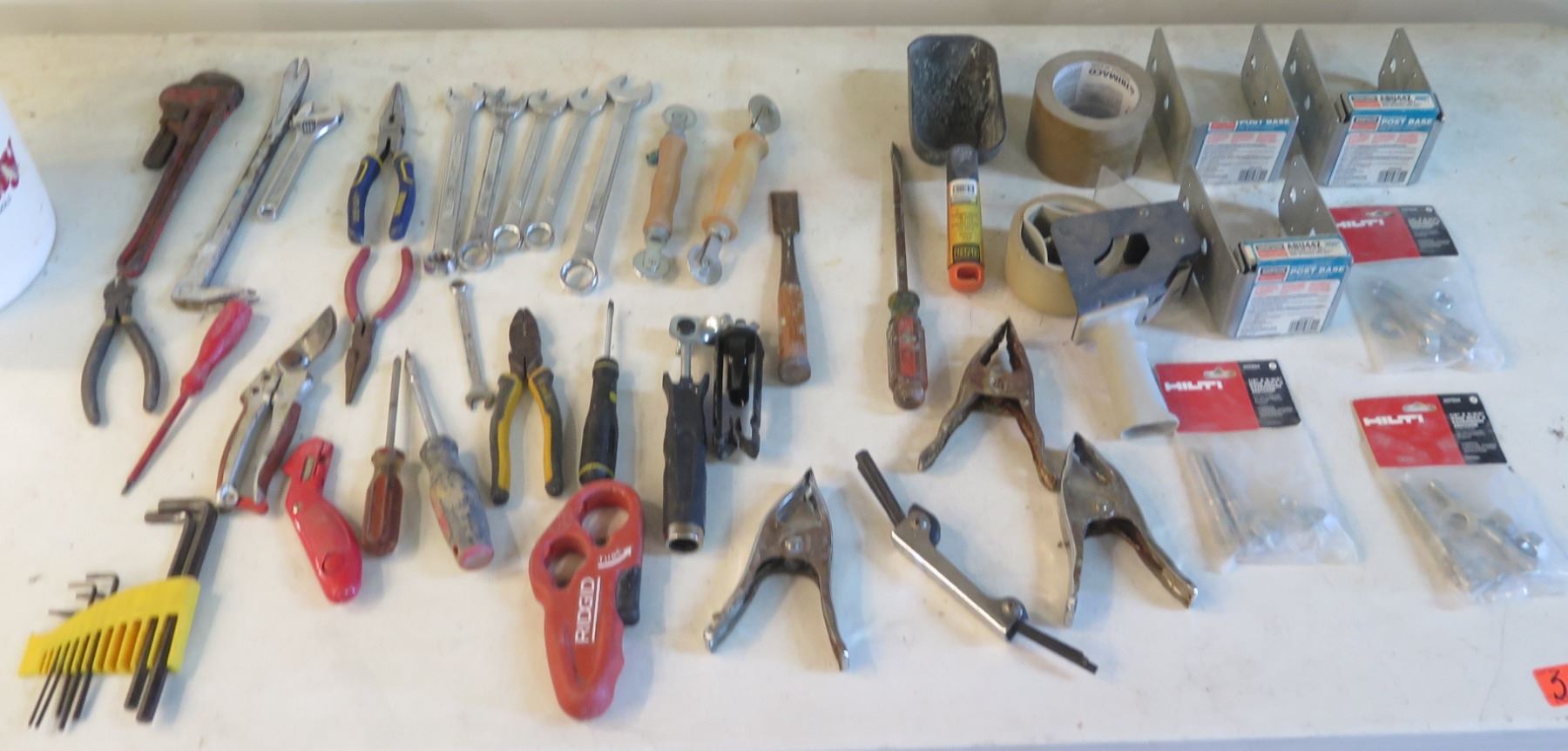 Multiple Hand Tools: Wrenches, Pliers, Snips, Screwdrivers, Clamps ...