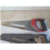 Image 2 : Qty 3 Saws (1 w/ Husky Sheath), 5 Clamps & Metal Stapler