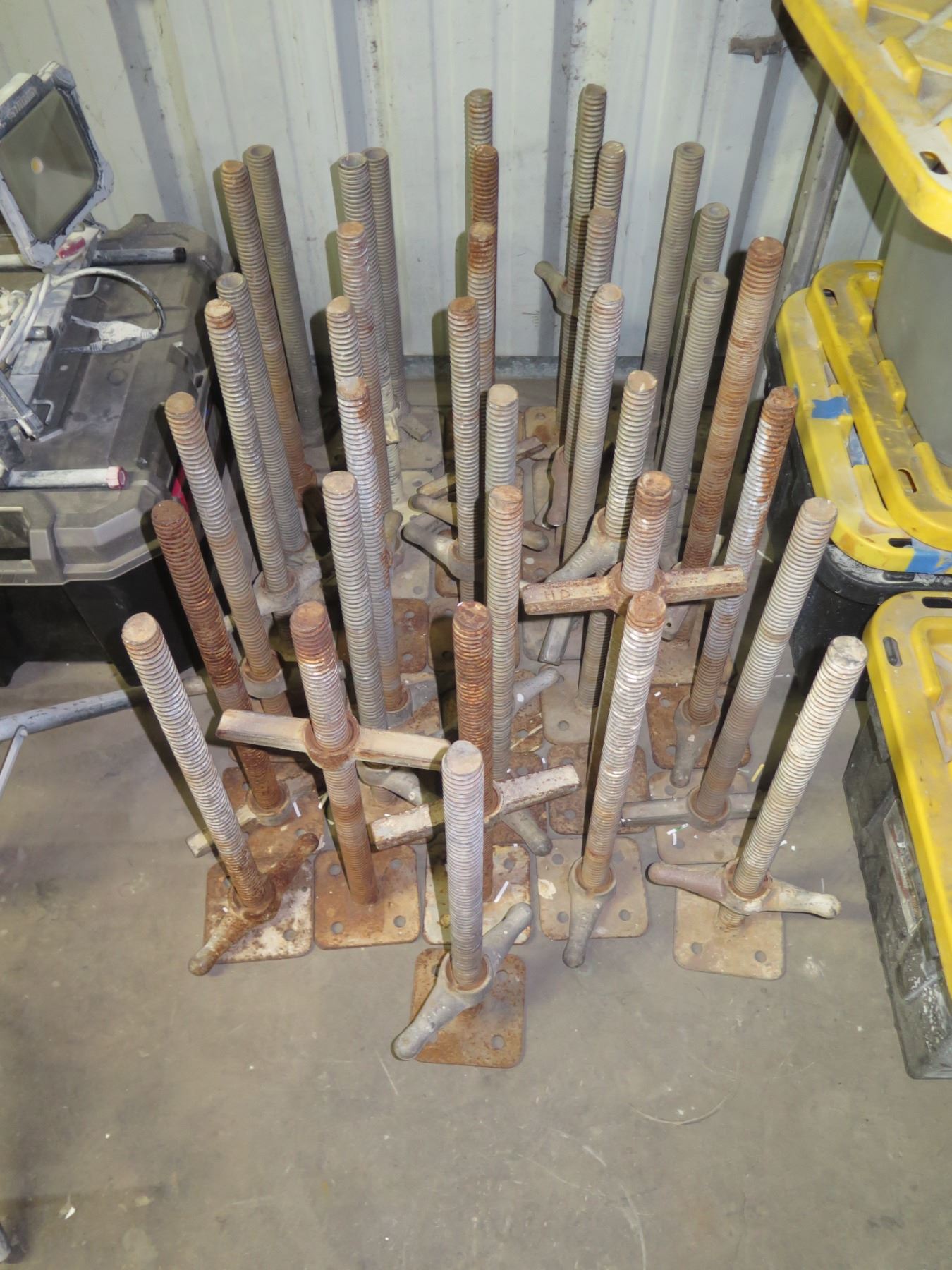 Multiple Large Scaffolding Sections, Misc Pieces & Threaded Rod Bases