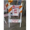 Image 2 : Qty 3 No Parking Sawhorses Barricades (2 w/ Lights)