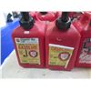 Image 2 : Qty 5 Red Gas Cans: 4 Midwest 1 Gallon & 5 Gallon