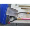 Image 2 : Qty 4 Shovels: Craftsman & Other Flat Head, Ames Spade Shovels & Razorback Hoe