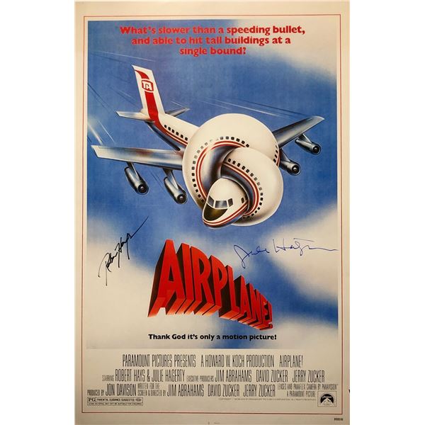 Airplane Poster Robert Hays Julie Hagerty Autographed Signed