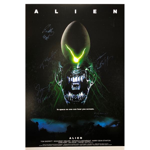 Alien Poster Sigourney Weaver Tom Skerritt Autographed Signed