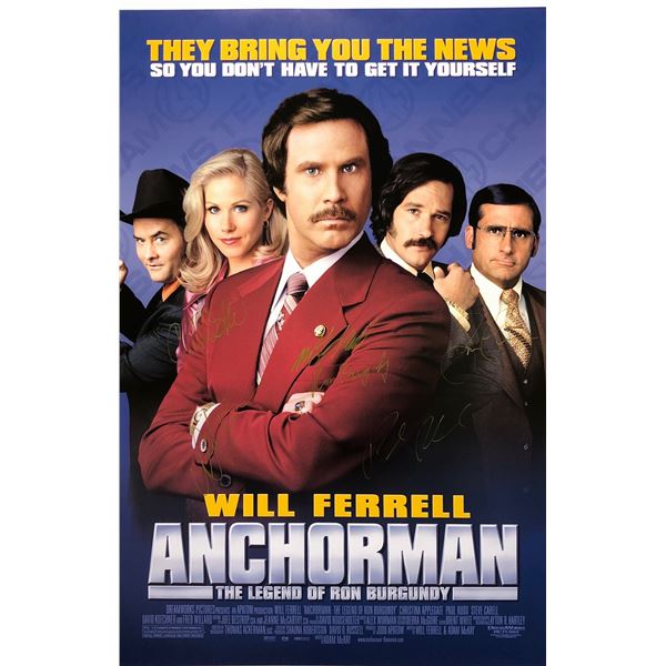 Anchorman Poster Will Ferrell Christina Applegate Autographed Signed
