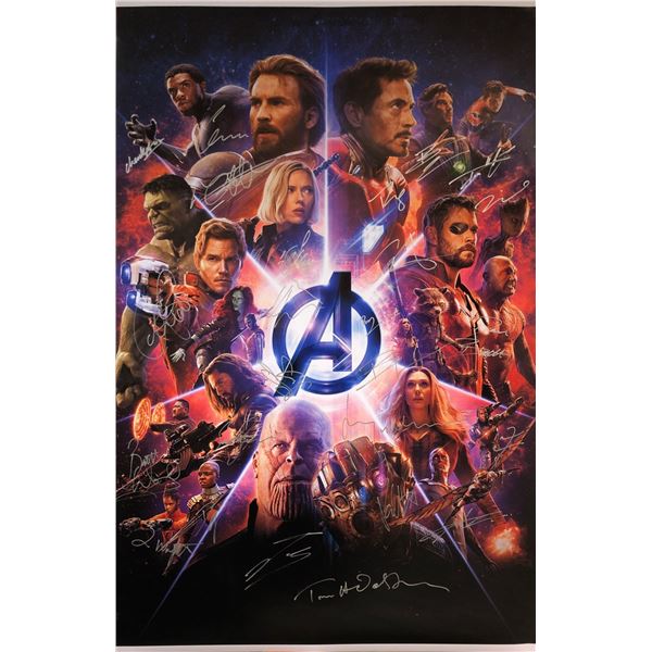 Avengers Infinity War Poster Josh Brolin Chris Evans Autographed Signed