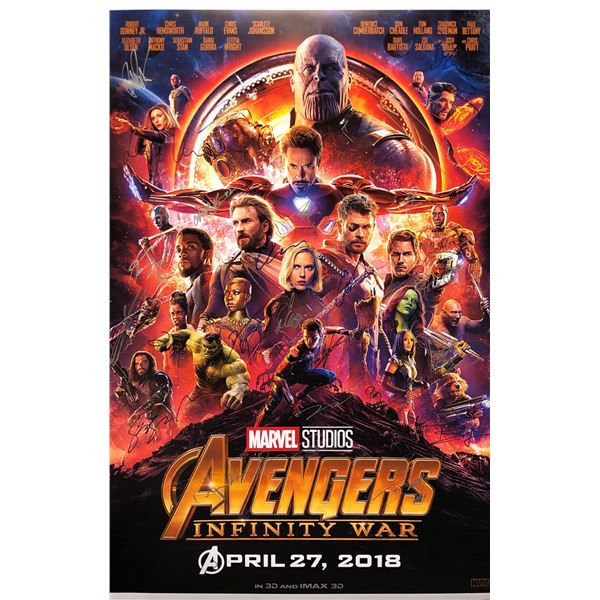 Avengers Infinity War Poster Benedict Cumberbatch Tom Holland Autographed Signed