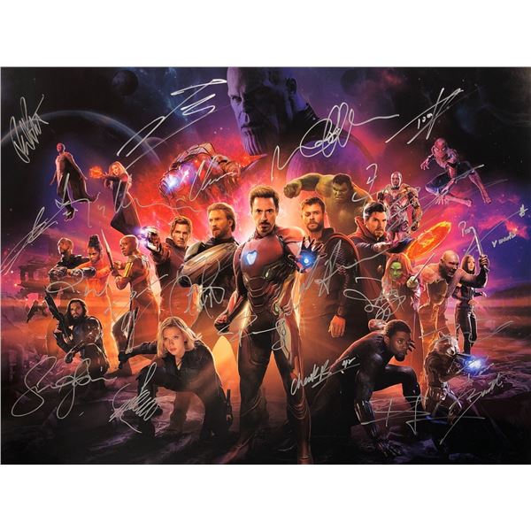 Avengers Infinity War Poster Chris Pratt Zoe Saldana Autographed Signed
