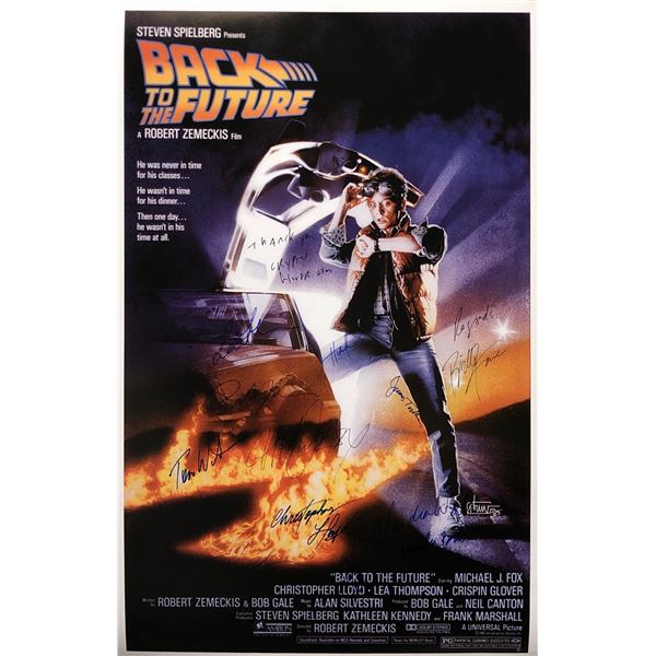 Back to Future Poster Michael J Fox Christopher Llyod Autographed Signed