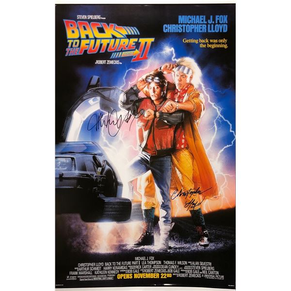 Back to Future 2 Poster Michael J Fox Christopher Llyod Autographed Signed