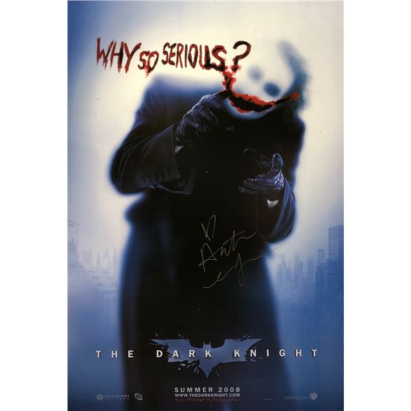 Batman Dark Knight Poster Heath Ledger Autographed Signed