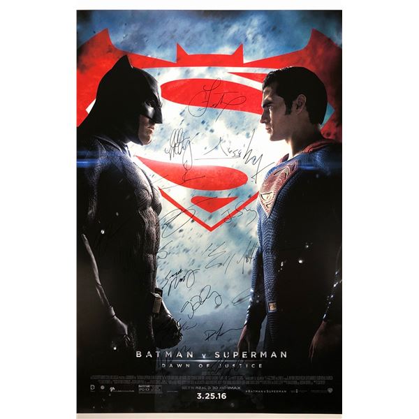 Batman VS Superman Poster Ben Affleck Henry Cavill Autographed Signed