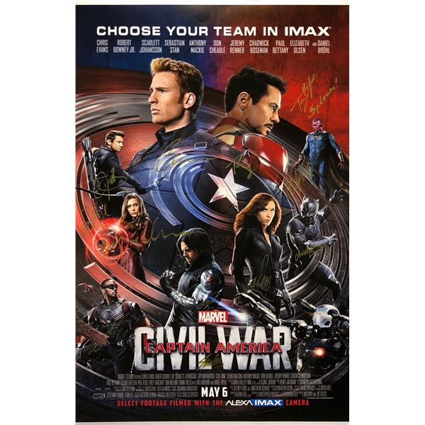 Captain America Civil War Poster Chris Evans Autographed Signed