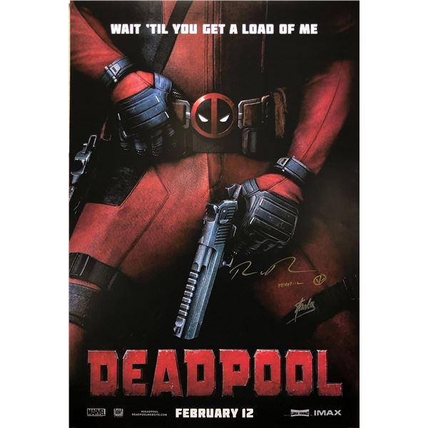 Deadpool Poster Ryan Reynolds Stan Lee Autographed Signed