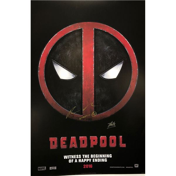 Deadpool Poster Ryan Reynolds Stan Lee Autographed Signed