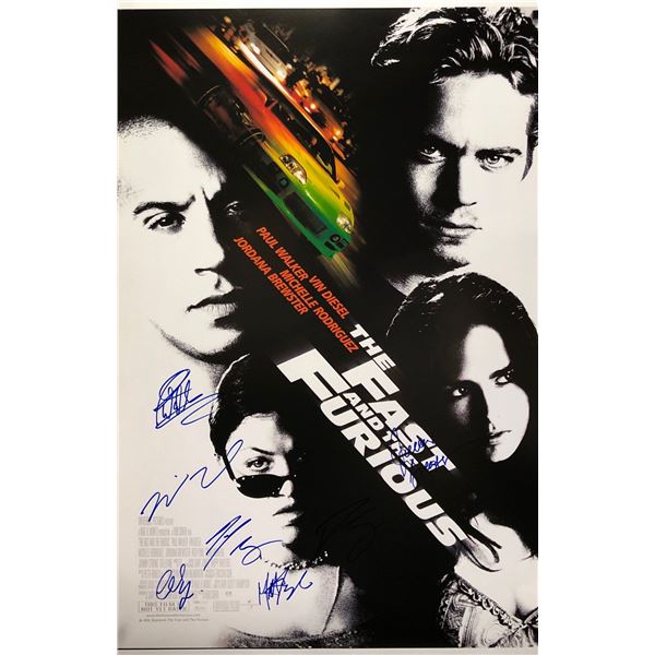 Fast and Furious Poster Paul Walker VinDiesel Autographed Signed